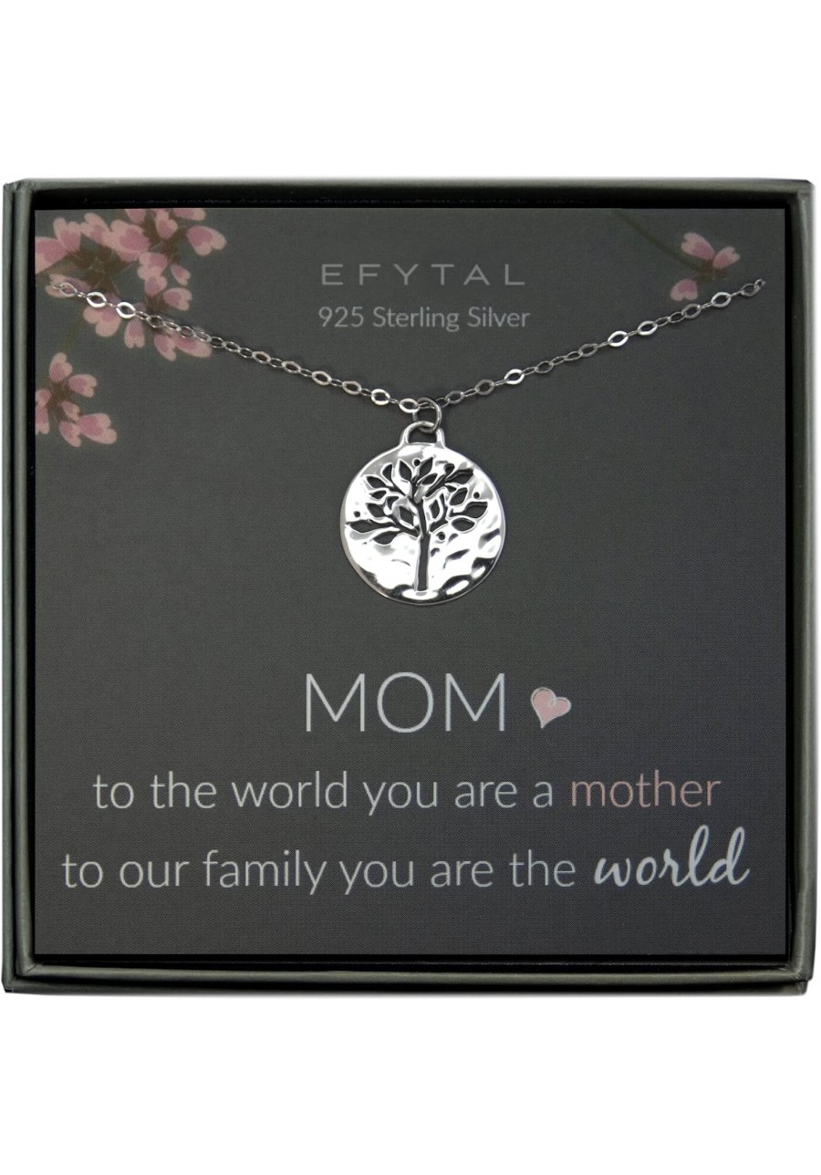 Mom Gifts Sterling Silver Tree of Life Necklace For Her Birthday Gifts for Mom Mother's Day Gift Ideas $42.51 Pendant Necklaces