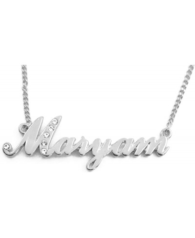 Name Necklace "Maryam" - 18K White Gold Plated $40.24 Chains