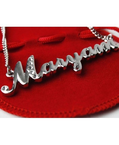 Name Necklace "Maryam" - 18K White Gold Plated $40.24 Chains