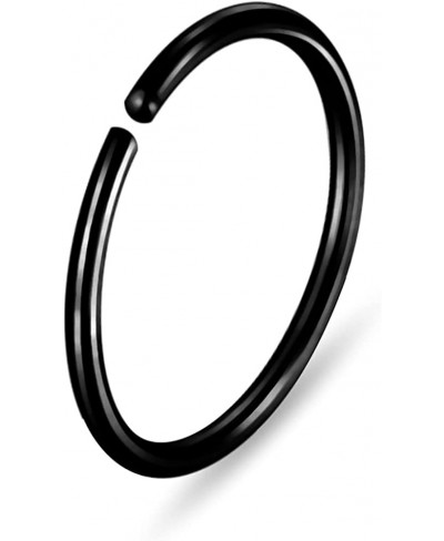 20 Gauge (0.8MM) Black Anodized 316L Surgical Steel Open Hoop Nose Ring $6.49 Piercing Jewelry