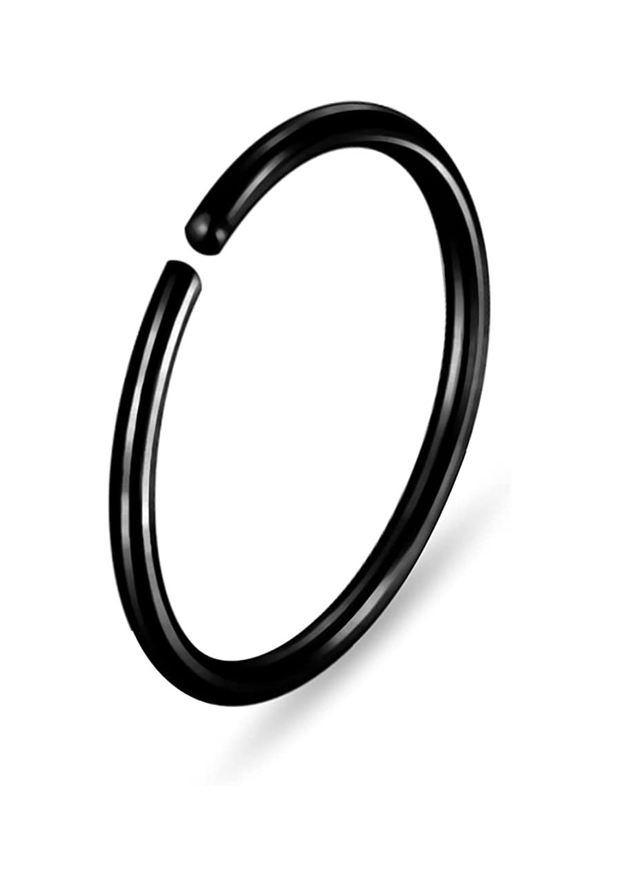 20 Gauge (0.8MM) Black Anodized 316L Surgical Steel Open Hoop Nose Ring $6.49 Piercing Jewelry