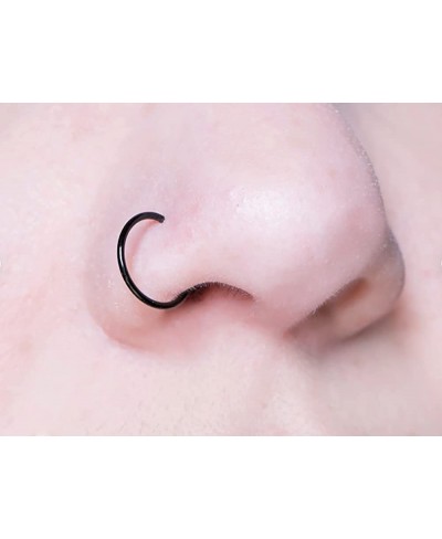 20 Gauge (0.8MM) Black Anodized 316L Surgical Steel Open Hoop Nose Ring $6.49 Piercing Jewelry