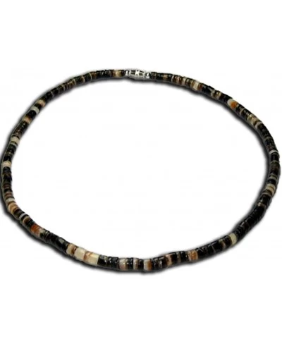 18" inch Mens/Womens Polished Brownlip Heishe Puka Shell Necklace - 5mm (3/16") - 18" Inch $11.91 Chokers