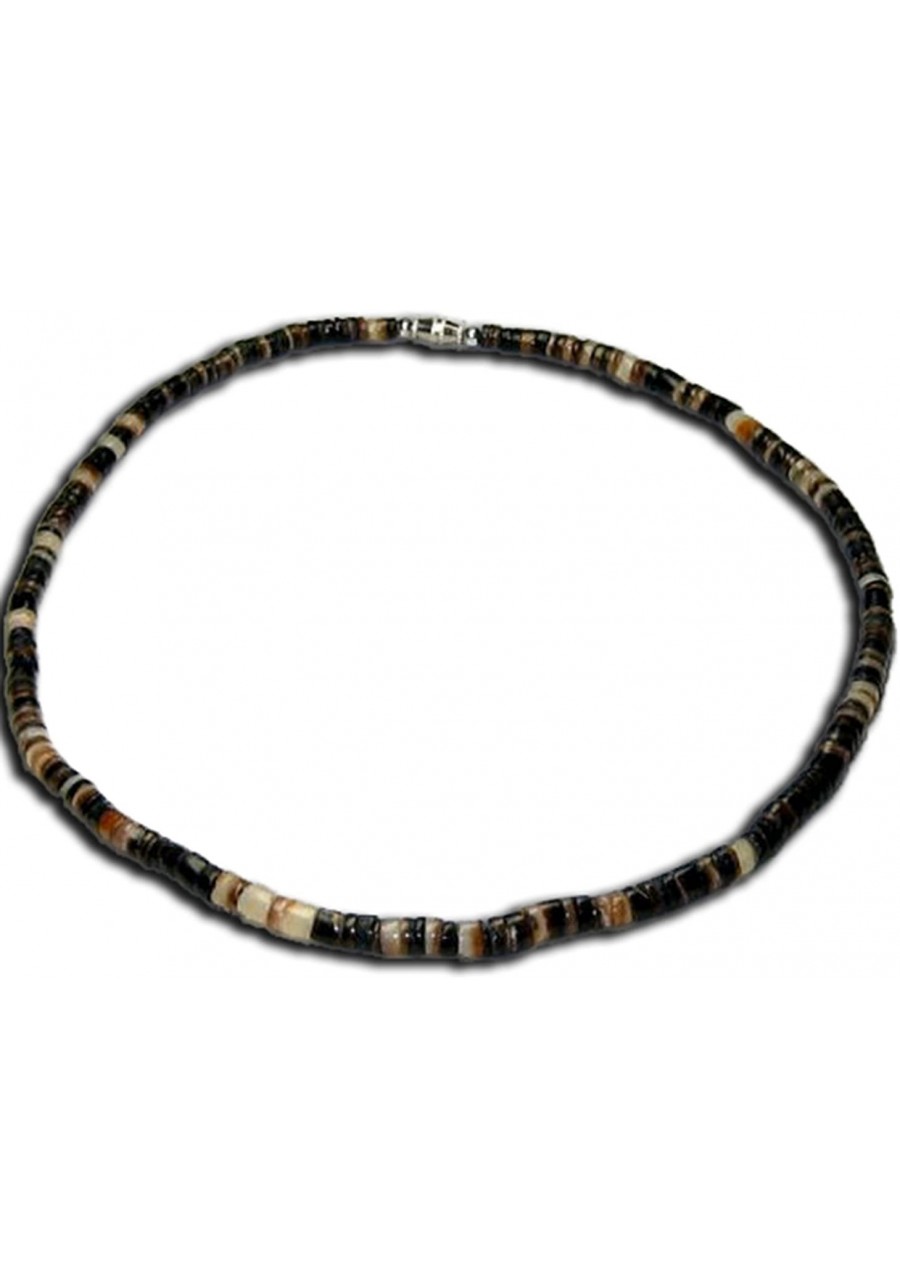 18" inch Mens/Womens Polished Brownlip Heishe Puka Shell Necklace - 5mm (3/16") - 18" Inch $11.91 Chokers