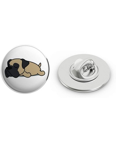 Cute Sleepy Lazy Mastiff Puppy Dog Cartoon Round Metal 0.75" Lapel Pin Hat Shirt Pin Tie Tack Pinback $7.61 Brooches & Pins