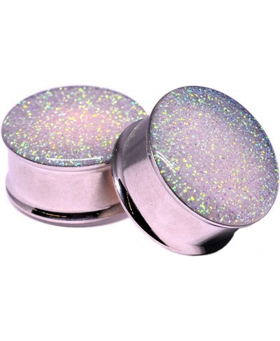 Double Flare Pearl Glitter Plugs - Sold As a Pair $7.56 Piercing Jewelry