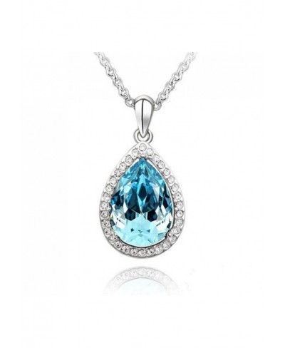 Crystal Pendant Necklace Fashion Choker Necklace Bling Diamond Necklace (Blue2) $10.48 Chokers