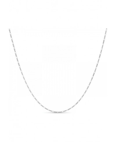 Sterling Silver 14k Gold Plated Silver & Rose Gold Plated Silver Figaro Link Chain Fine Anti Tarnish 1.5mm Neckalce for Women...