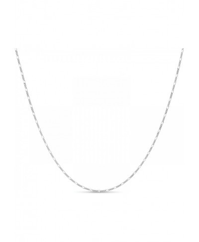 Sterling Silver 14k Gold Plated Silver & Rose Gold Plated Silver Figaro Link Chain Fine Anti Tarnish 1.5mm Neckalce for Women...