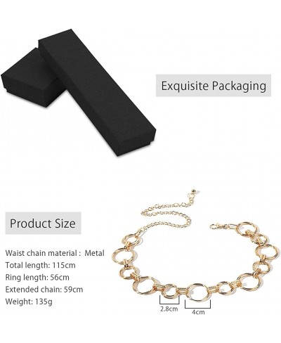 Fashion Belt Chain Women Adjustable Waist Chain Gold Silver Metal Ring Dress Belt Body Chain Party Wedding Daily $22.45 Body ...