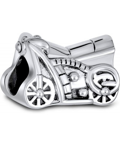 Biker Chick Motorbike Motorcycle Charm Bead For Women For Teen Oxidized .925 Sterling Silver Fits European Bracelet $15.87 Ch...