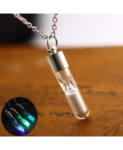 Romantic Wishing Bottle Luminous Necklace Creative Crystal Drift Bottle Pendant Necklace.Time Hourglass Lovers Manifesto Neck...