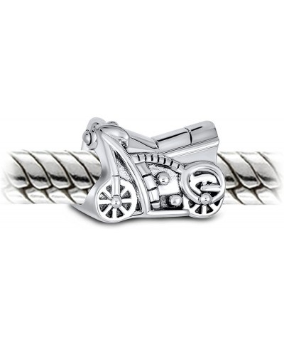 Biker Chick Motorbike Motorcycle Charm Bead For Women For Teen Oxidized .925 Sterling Silver Fits European Bracelet $15.87 Ch...