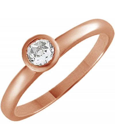 US Round Cut Cubic Zirconia Stackable Ring in 14K Gold Over Sterling Silver(3.61 Cttw) $34.79 Anniversary Rings