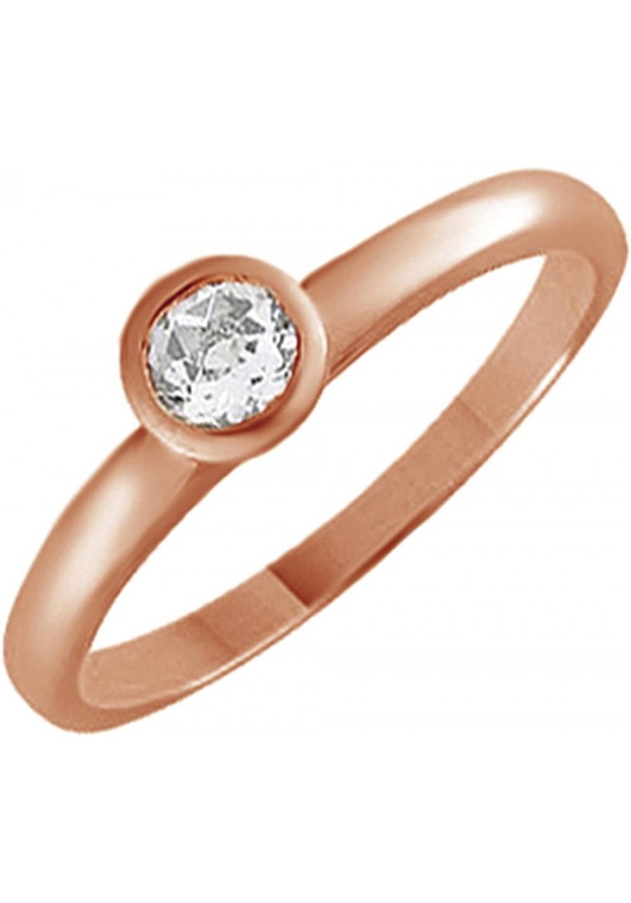 US Round Cut Cubic Zirconia Stackable Ring in 14K Gold Over Sterling Silver(3.61 Cttw) $34.79 Anniversary Rings