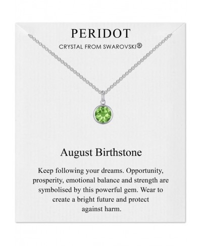 August (Peridot) Birthstone Necklace Created with Crystals $14.26 Pendant Necklaces