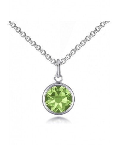 August (Peridot) Birthstone Necklace Created with Crystals $14.26 Pendant Necklaces