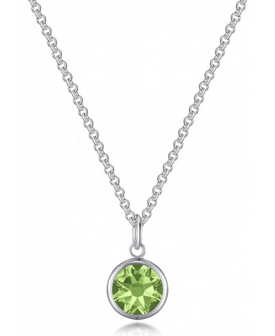 August (Peridot) Birthstone Necklace Created with Crystals $14.26 Pendant Necklaces