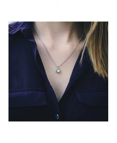 August (Peridot) Birthstone Necklace Created with Crystals $14.26 Pendant Necklaces