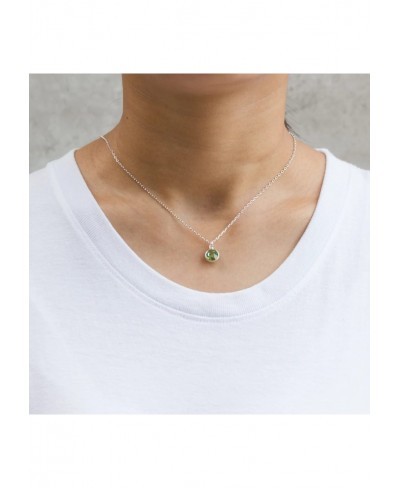 August (Peridot) Birthstone Necklace Created with Crystals $14.26 Pendant Necklaces