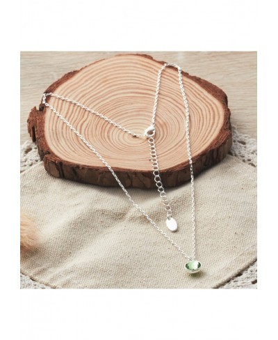 August (Peridot) Birthstone Necklace Created with Crystals $14.26 Pendant Necklaces