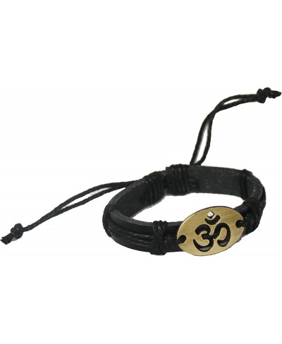 OM Yoga Leather Bracelet - Adjustable Slip Knot $11.50 Wrap