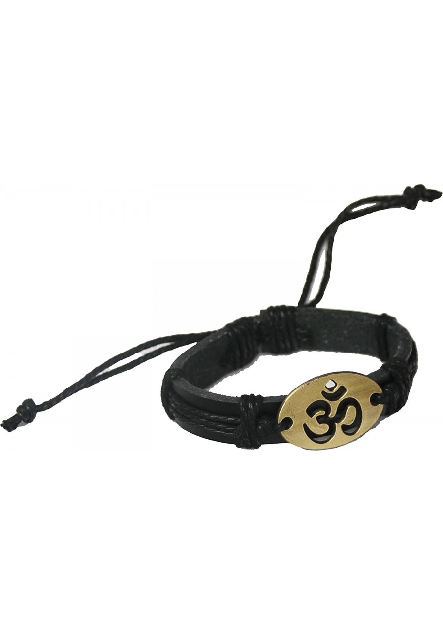 OM Yoga Leather Bracelet - Adjustable Slip Knot $11.50 Wrap