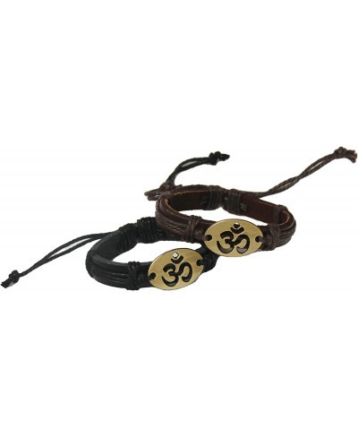 OM Yoga Leather Bracelet - Adjustable Slip Knot $11.50 Wrap