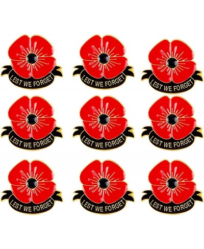 12/50/100/200 Pack Metal Poppy Flower Pins Small 1.2inch Lest We Forget Badge Veterans Day Memorial Day Brooch Remembrance Da...