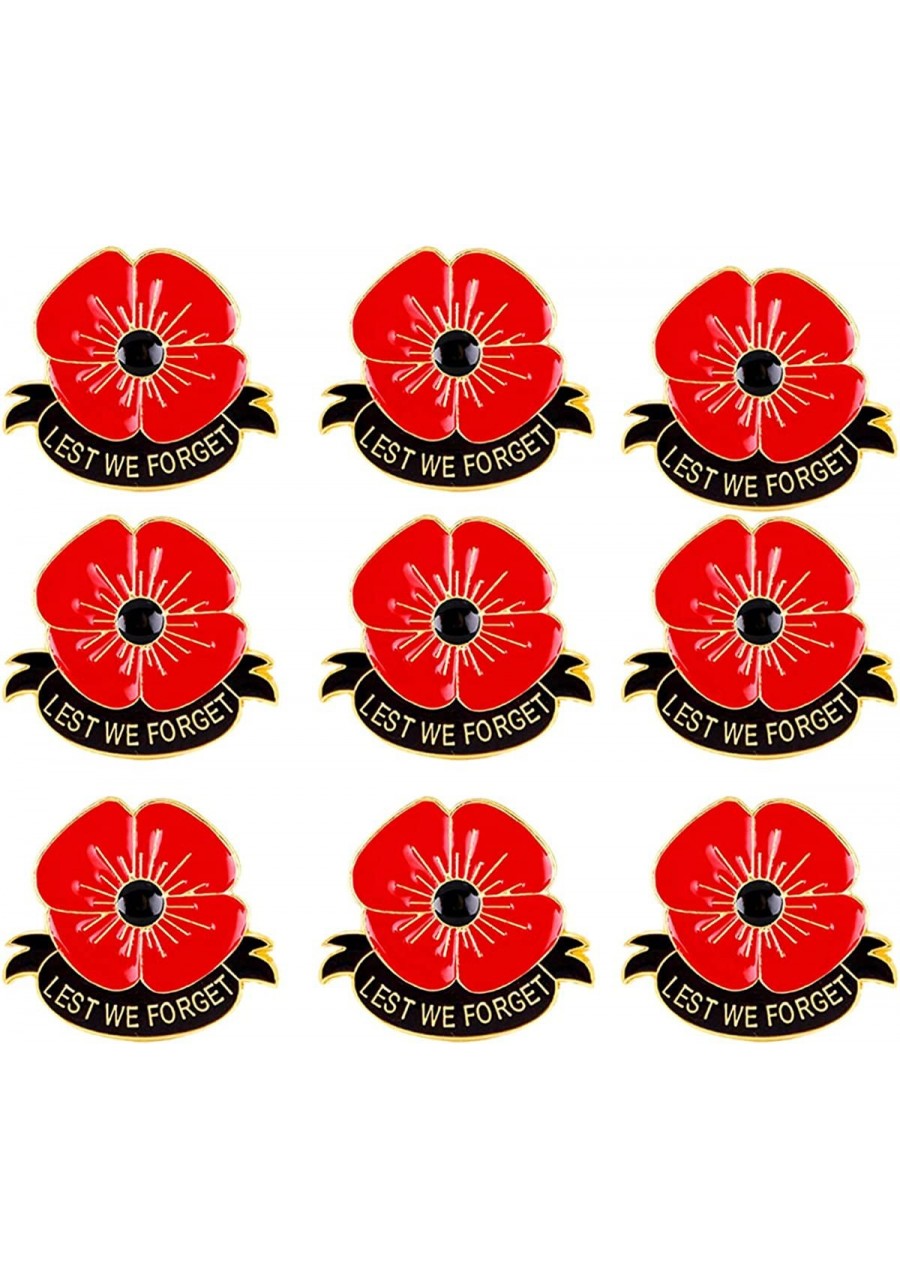 12/50/100/200 Pack Metal Poppy Flower Pins Small 1.2inch Lest We Forget Badge Veterans Day Memorial Day Brooch Remembrance Da...