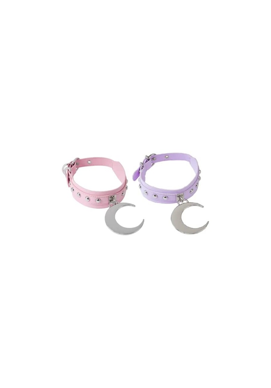 Lunar Daze Studded Gothic Punk Pastel Moon Collar Choker $24.61 Chokers