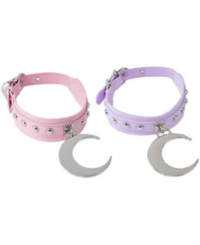 Lunar Daze Studded Gothic Punk Pastel Moon Collar Choker $24.61 Chokers