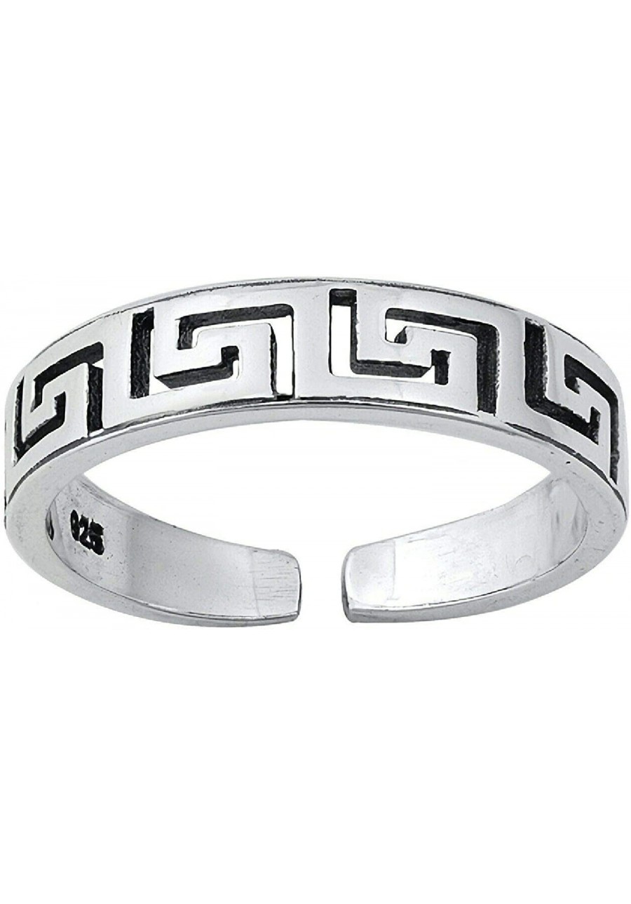 Ritika Created Meander Greek Key Pattern Women Toe Ring in 925 Sterling Silver 14K White Gold Over $29.14 Toe Rings