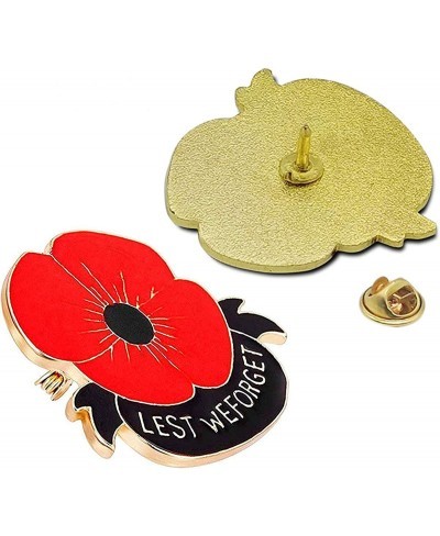 12/50/100/200 Pack Metal Poppy Flower Pins Small 1.2inch Lest We Forget Badge Veterans Day Memorial Day Brooch Remembrance Da...