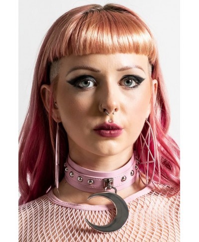 Lunar Daze Studded Gothic Punk Pastel Moon Collar Choker $24.61 Chokers