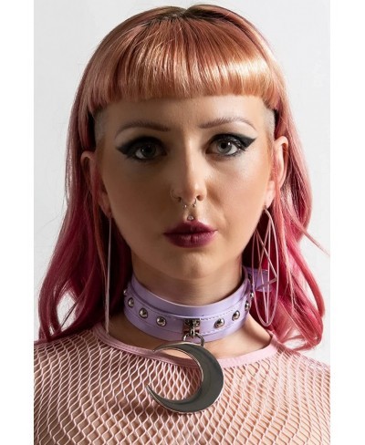 Lunar Daze Studded Gothic Punk Pastel Moon Collar Choker $24.61 Chokers