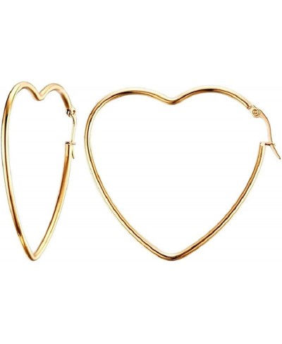 Stainless Steel Heart Hoop Earrings with 14k Gold Plated for Women Great for Shopping Holiday Wedding Dating and Daily Wear… ...