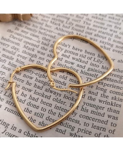 Stainless Steel Heart Hoop Earrings with 14k Gold Plated for Women Great for Shopping Holiday Wedding Dating and Daily Wear… ...