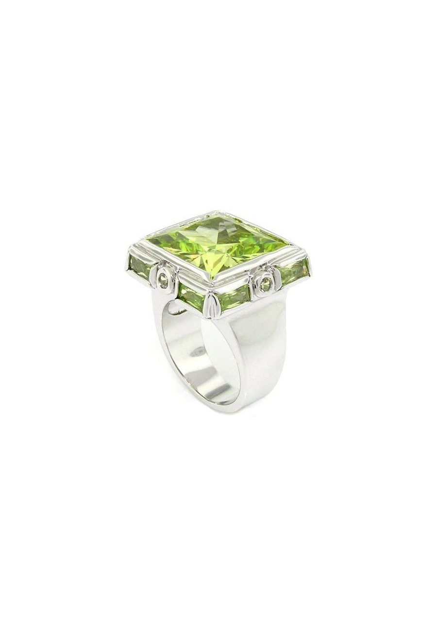 Striking Comfortable Large Peridot CZ Ring $31.45 Statement