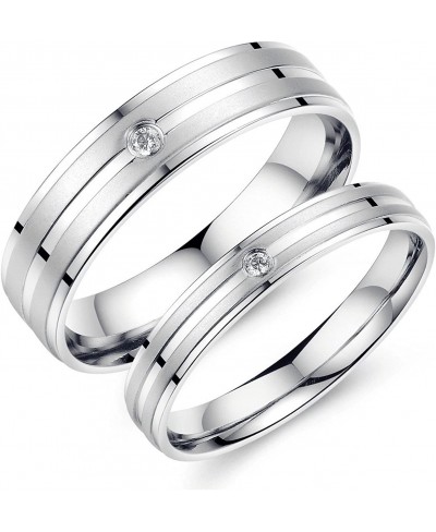 His or Hers Matching Set Titanium Stainless Steel Couple Wedding Band Set in a Gift Box $7.97 Wedding Bands