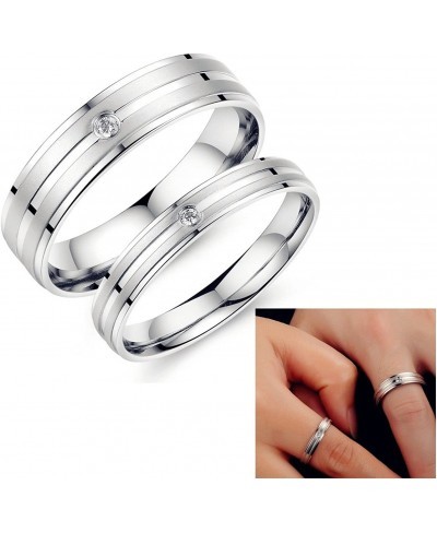 His or Hers Matching Set Titanium Stainless Steel Couple Wedding Band Set in a Gift Box $7.97 Wedding Bands