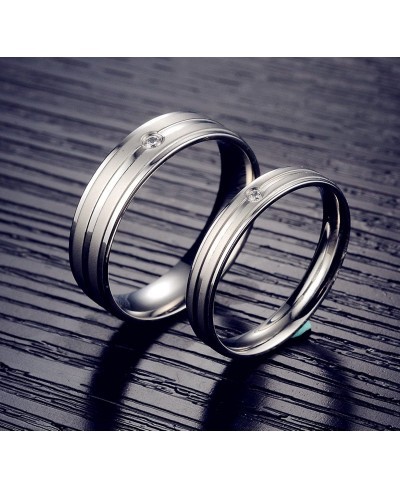 His or Hers Matching Set Titanium Stainless Steel Couple Wedding Band Set in a Gift Box $7.97 Wedding Bands