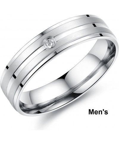 His or Hers Matching Set Titanium Stainless Steel Couple Wedding Band Set in a Gift Box $7.97 Wedding Bands