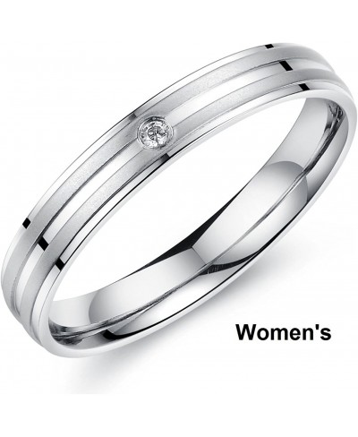 His or Hers Matching Set Titanium Stainless Steel Couple Wedding Band Set in a Gift Box $7.97 Wedding Bands