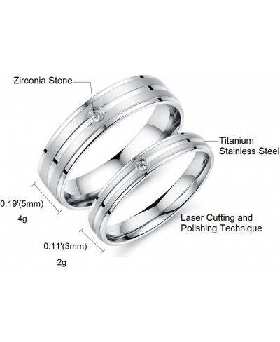 His or Hers Matching Set Titanium Stainless Steel Couple Wedding Band Set in a Gift Box $7.97 Wedding Bands