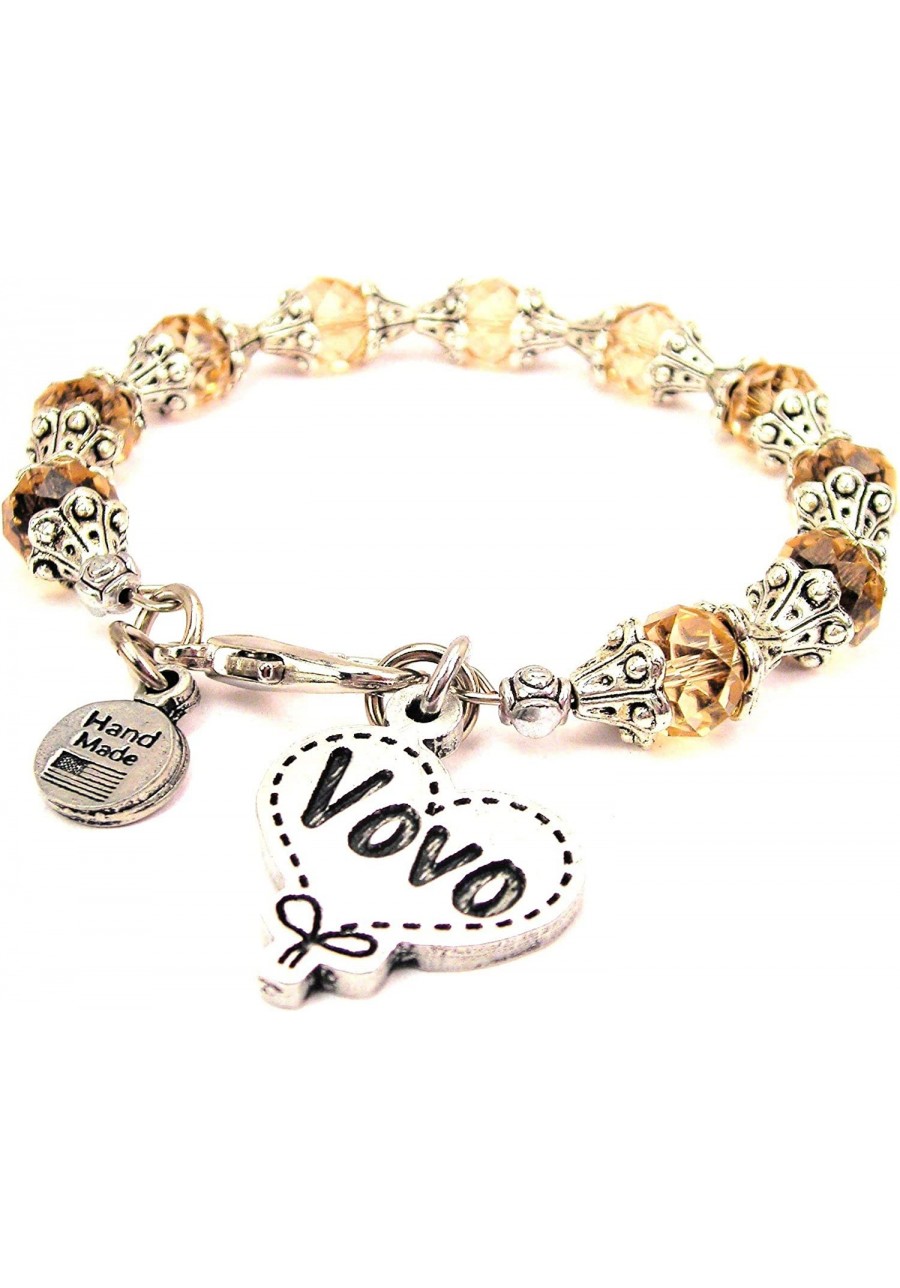 Vovo Quilted Heart Scroll Capped Crystal Bracelet in Topaz $32.24 Charms & Charm Bracelets