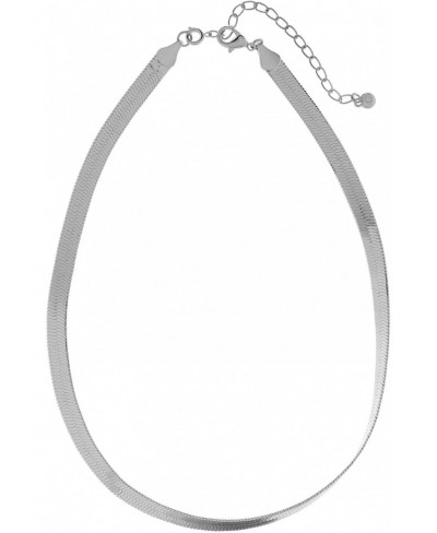 Silver Tone Herringbone Necklace One Size Silver Tone $17.01 Chains