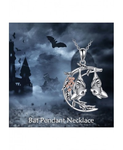 925 Sterling Silver Halloween Necklace Bat Ghost Pumpkin Necklace Halloween Jewelry Gifts for Women Teens Bat Jewelry $32.14 ...