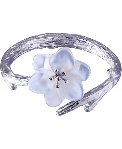 925 Sterling Silver Original Sakura Open Tail Ring Adjustable Carving Flower for Women Jewelry Gift $28.48 Statement