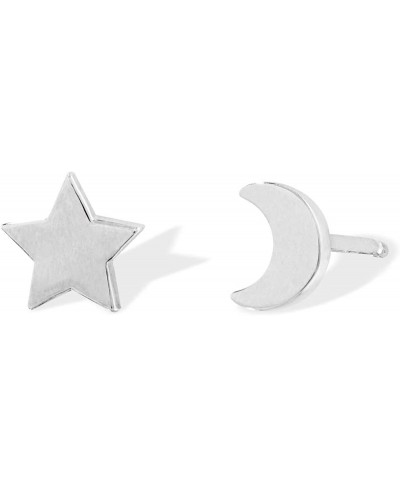 Sterling Silver Moon & Star Stud Earrings $20.08 Stud